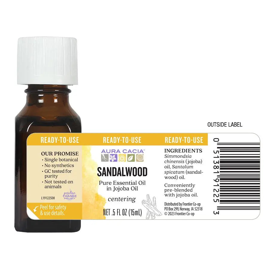Aura Cacia Sandalwood, in Jojoba Oil