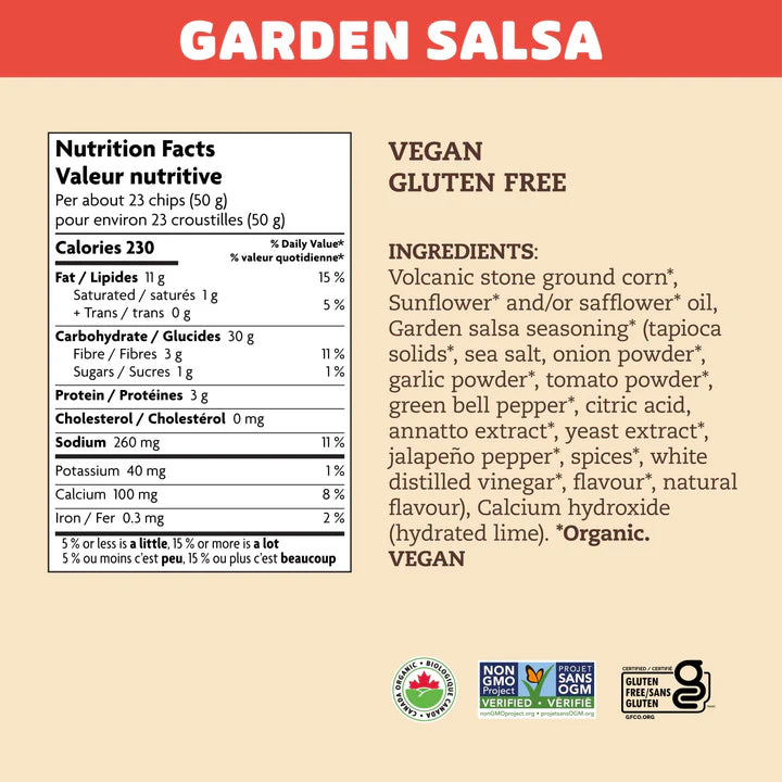 Que Pasa Garden Salsa Tortilla Chips, Organic