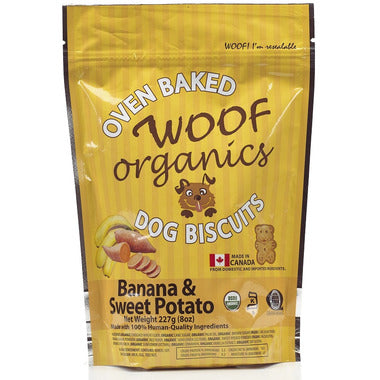 Woof Organics Dog Biscuits - Banana and Sweet Potato
