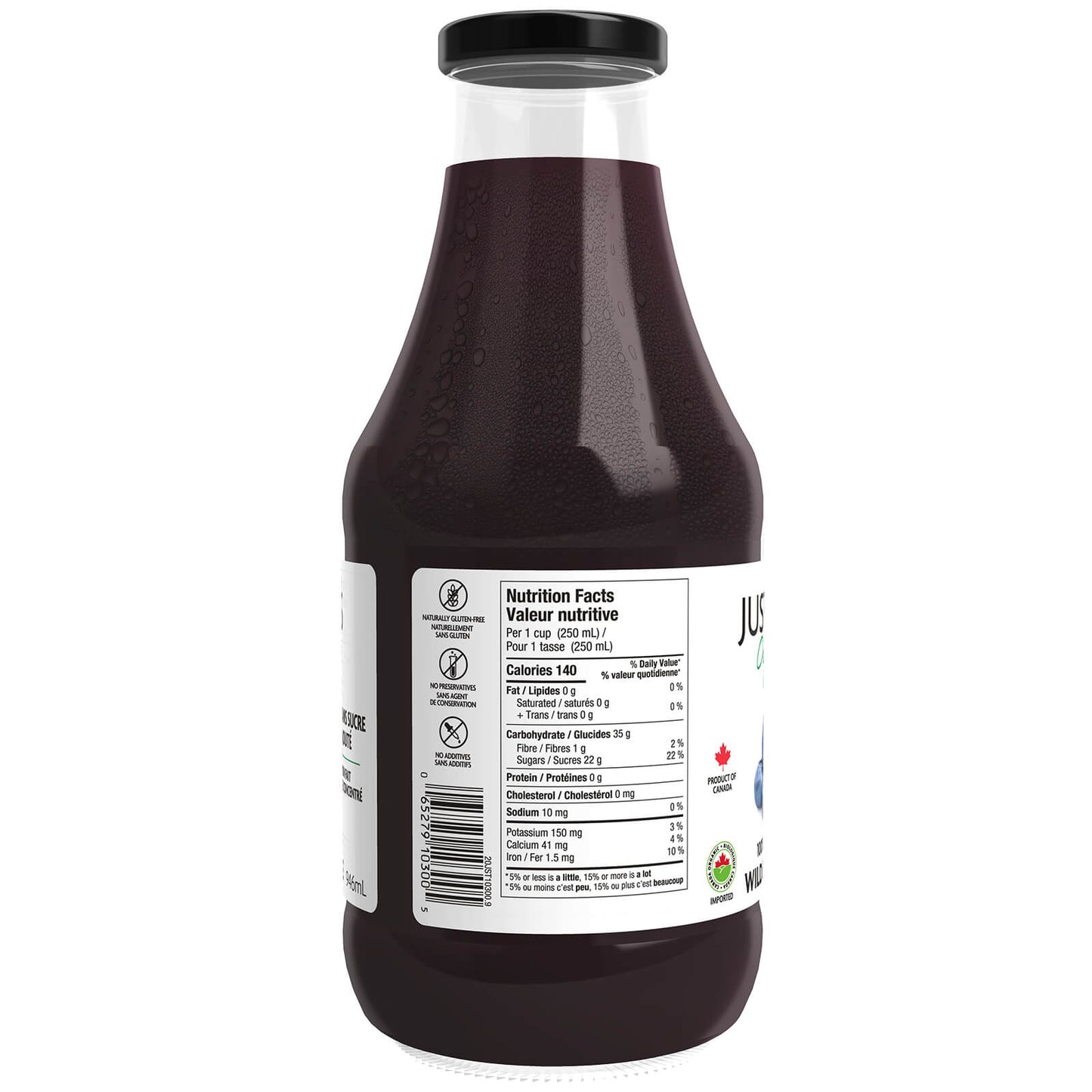 Wild Blueberry Juice, Pure, Organic