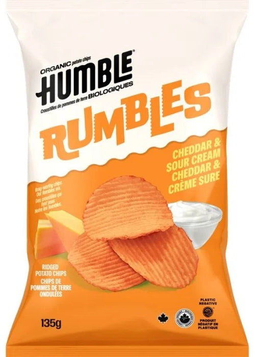 Humble Rumbles Cheddar & Sour Cream Chips Organic