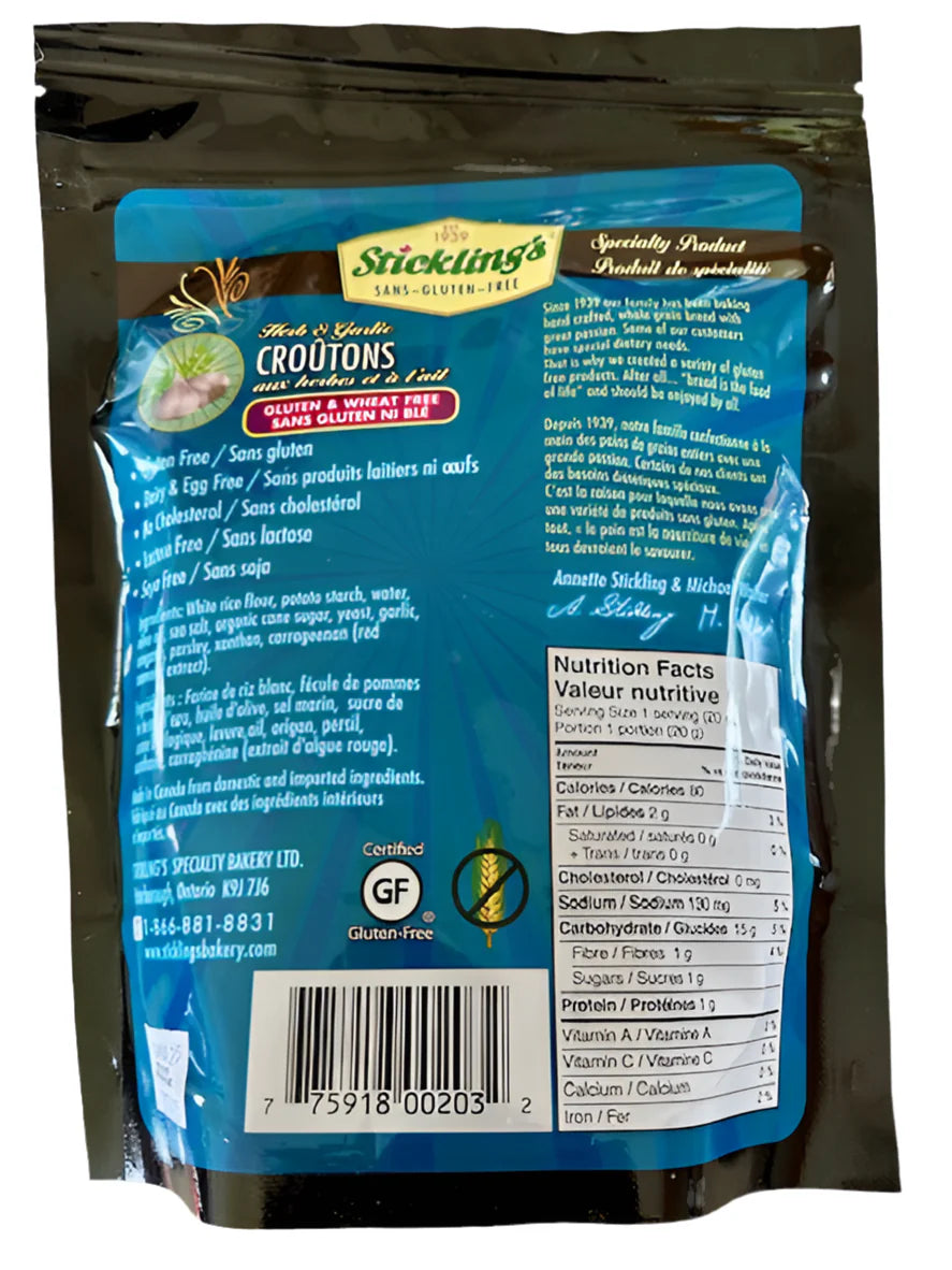 Stickling's Herb & Garlic Croutons (GF)