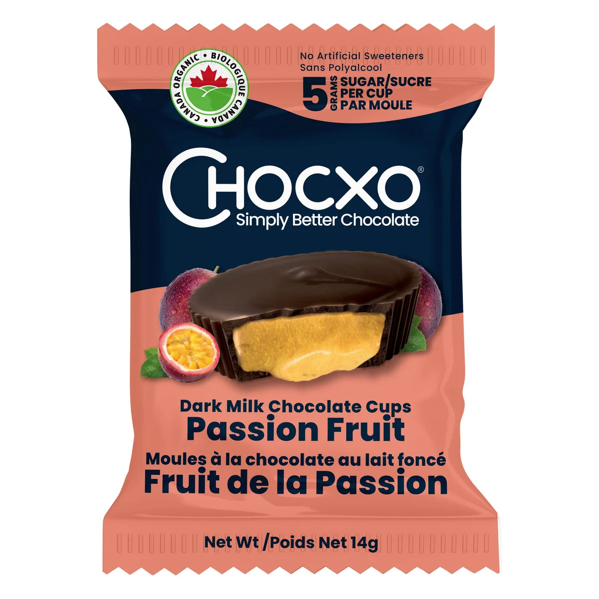 Chocxo Dark Milk Chocolate Passion Fruit Cups (Org) - LE