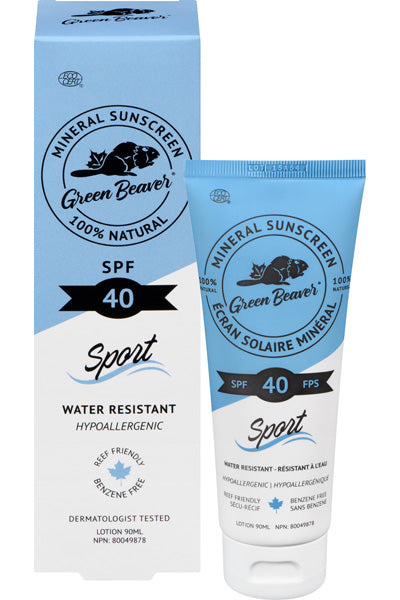 Green Beaver Natural Mineral Sunscreen Lotion SPF40 Sport