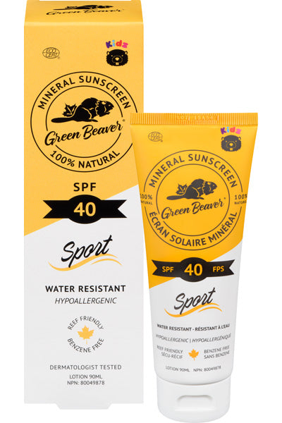 Green Beaver Natural Mineral Sunscreen Lotion SPF40 Kids Sport