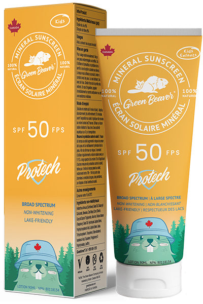 Green Beaver Natural Mineral Sunscreen Lotion SPF50 Kids Protech