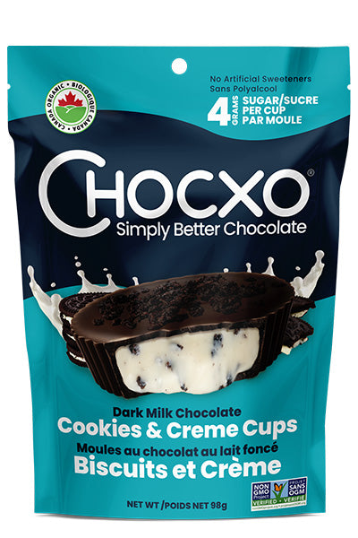 Chocxo Dark Milk Chocolate Cookies & Creme Cups (Org)