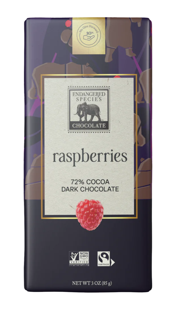 Endangered Species Raspberries Dark Chocolate Bar (FT)