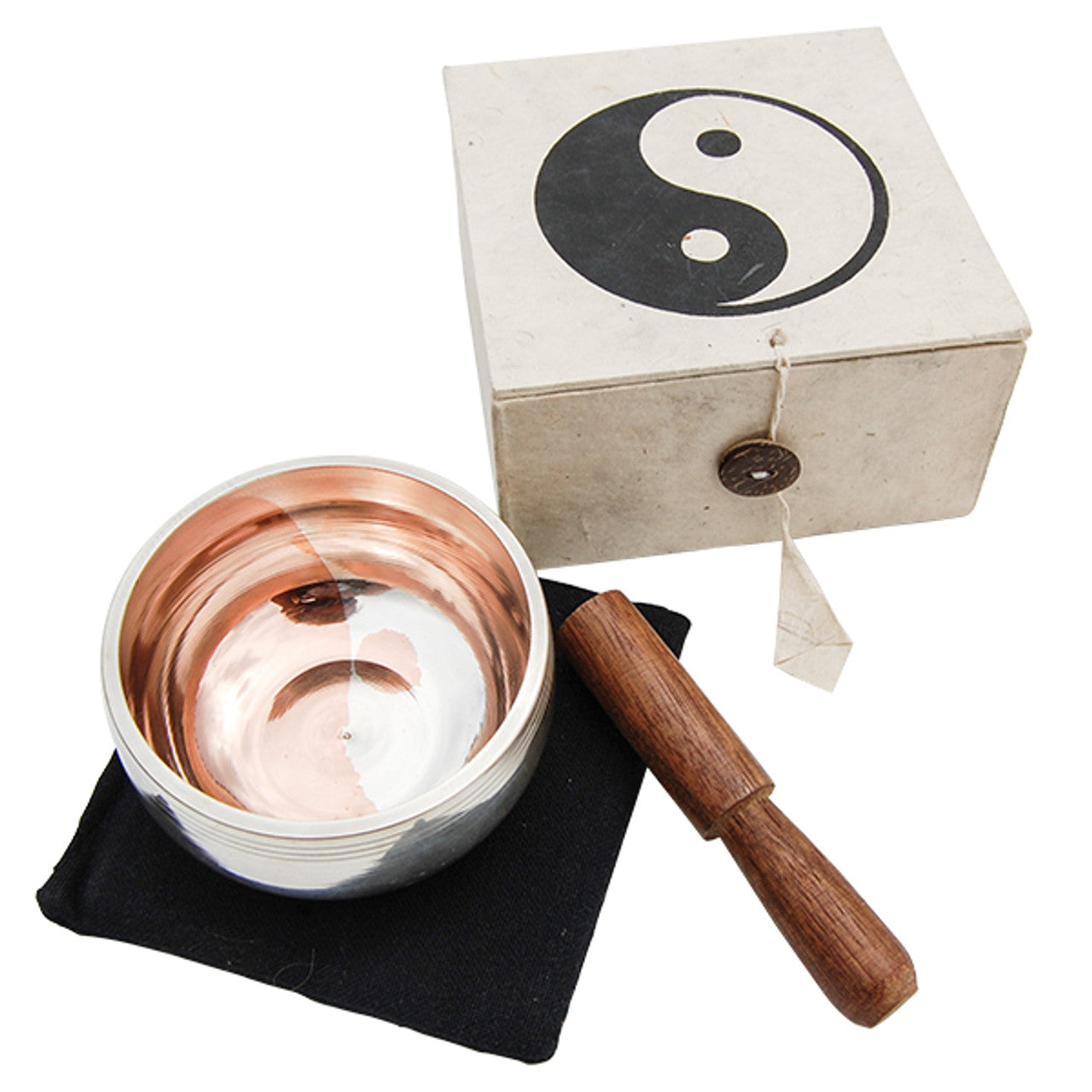 Singing Bowl Gift Set - White Yin Yang