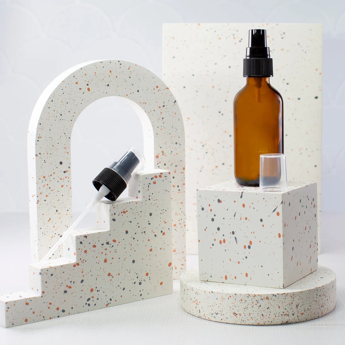 Amber Glass Bottle with Treatment Pump 60ml