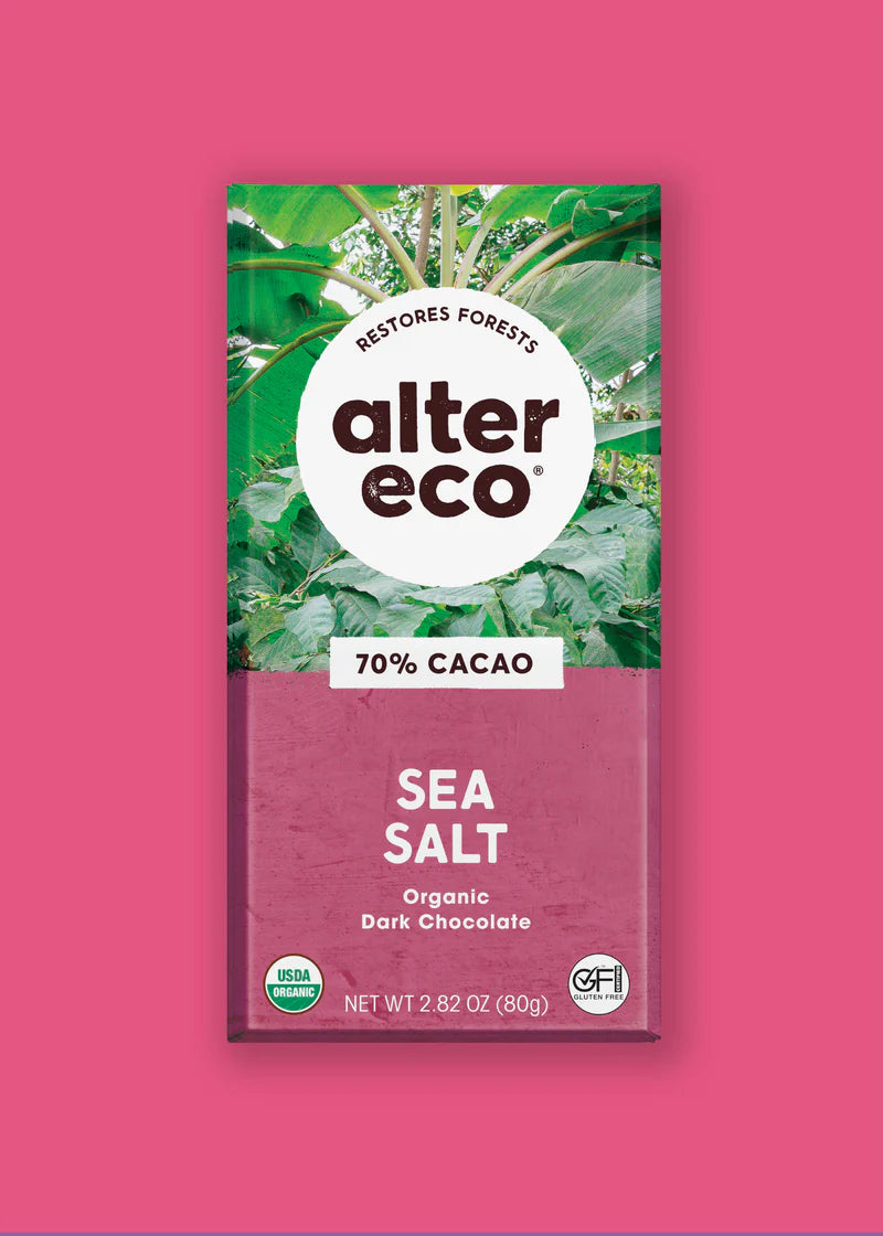 Alter Eco Sea Salt 70% Dark Chocolate Organic FT