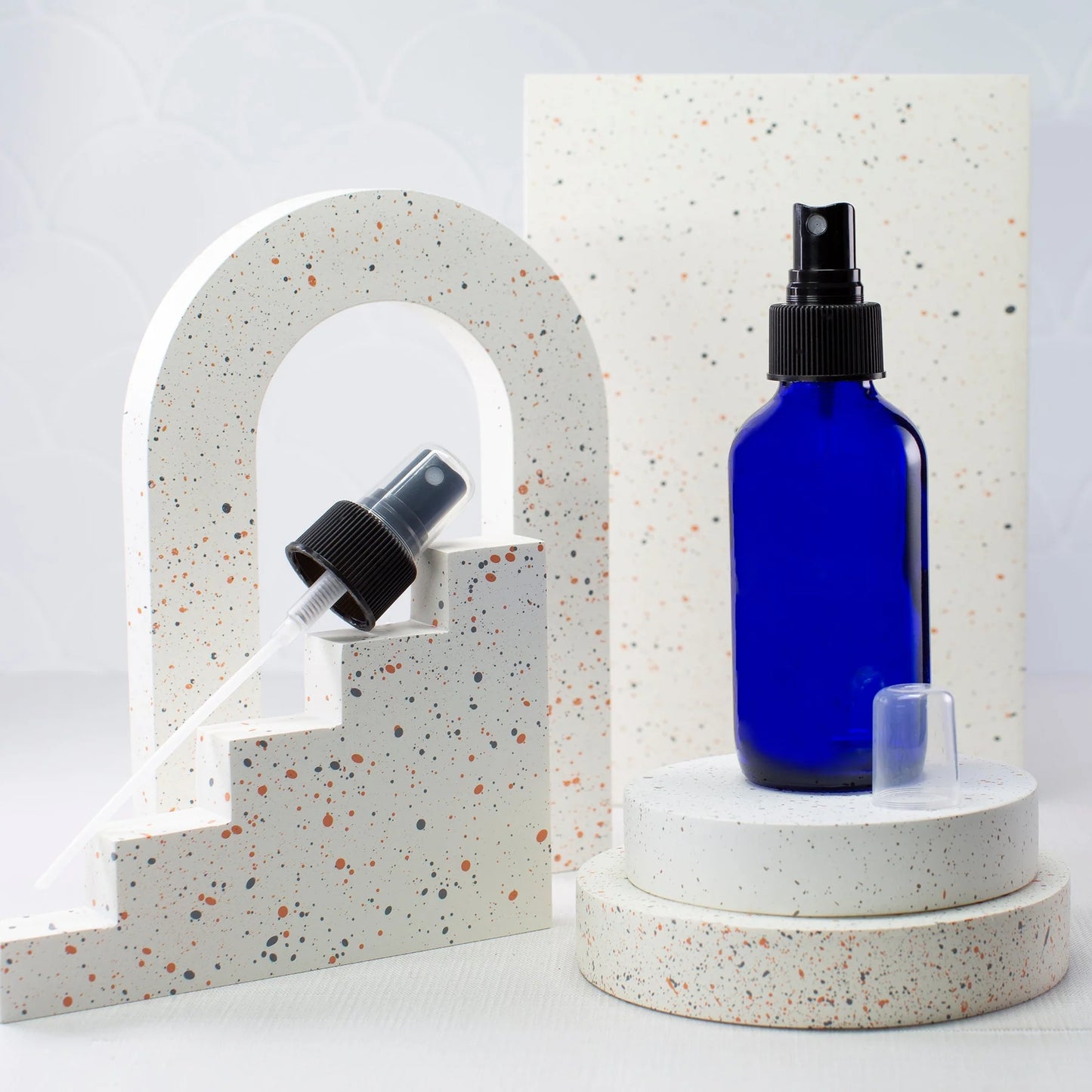 Blue Glass Bottle with Fine Mist Sprayer 120ml