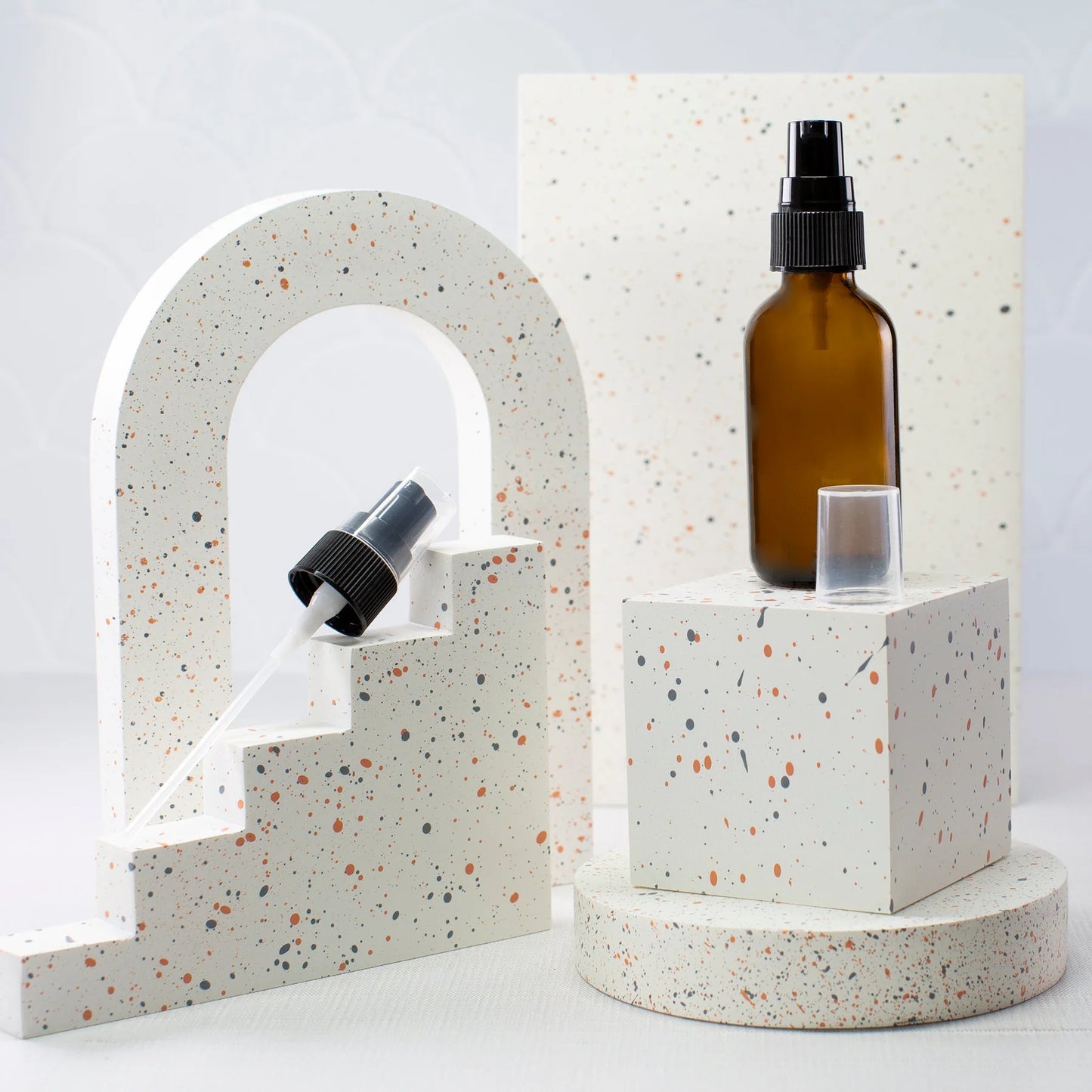 Amber Glass Bottle with Treatment Pump 50ml