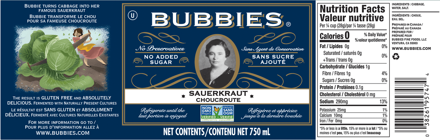 Bubbies Sauerkraut *REFRIGERATED*