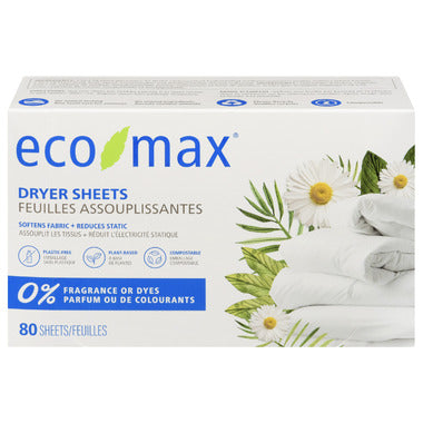 Eco-Max Dryer Sheets - Fragrance-Free
