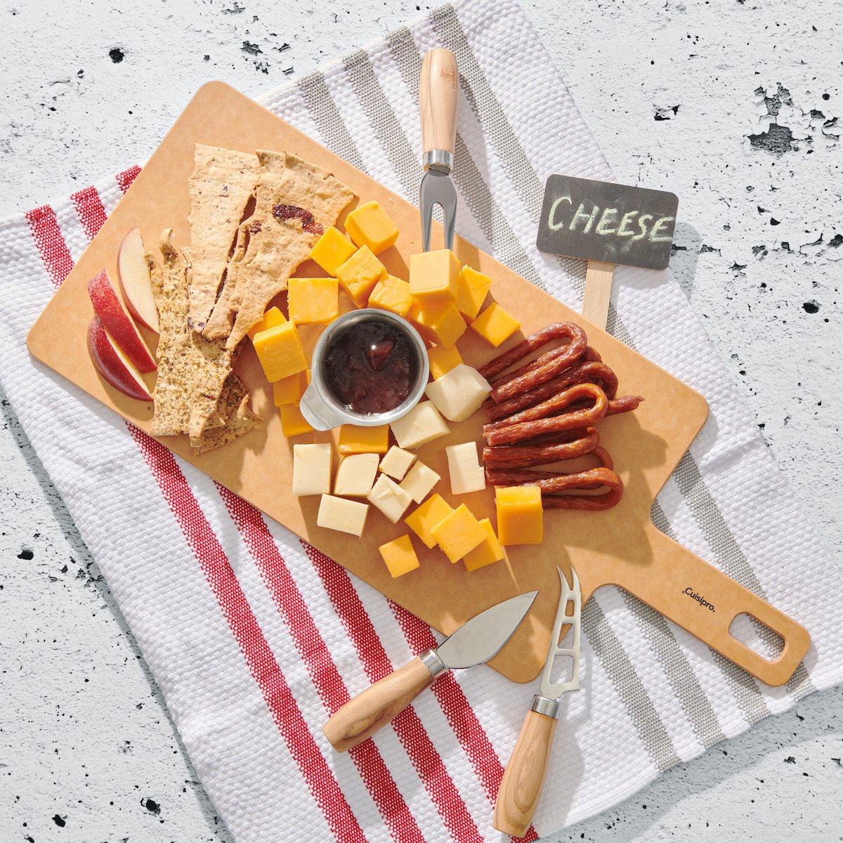 Cuisipro Fibre Wood Board with Handle 7.5" x 18" Natural