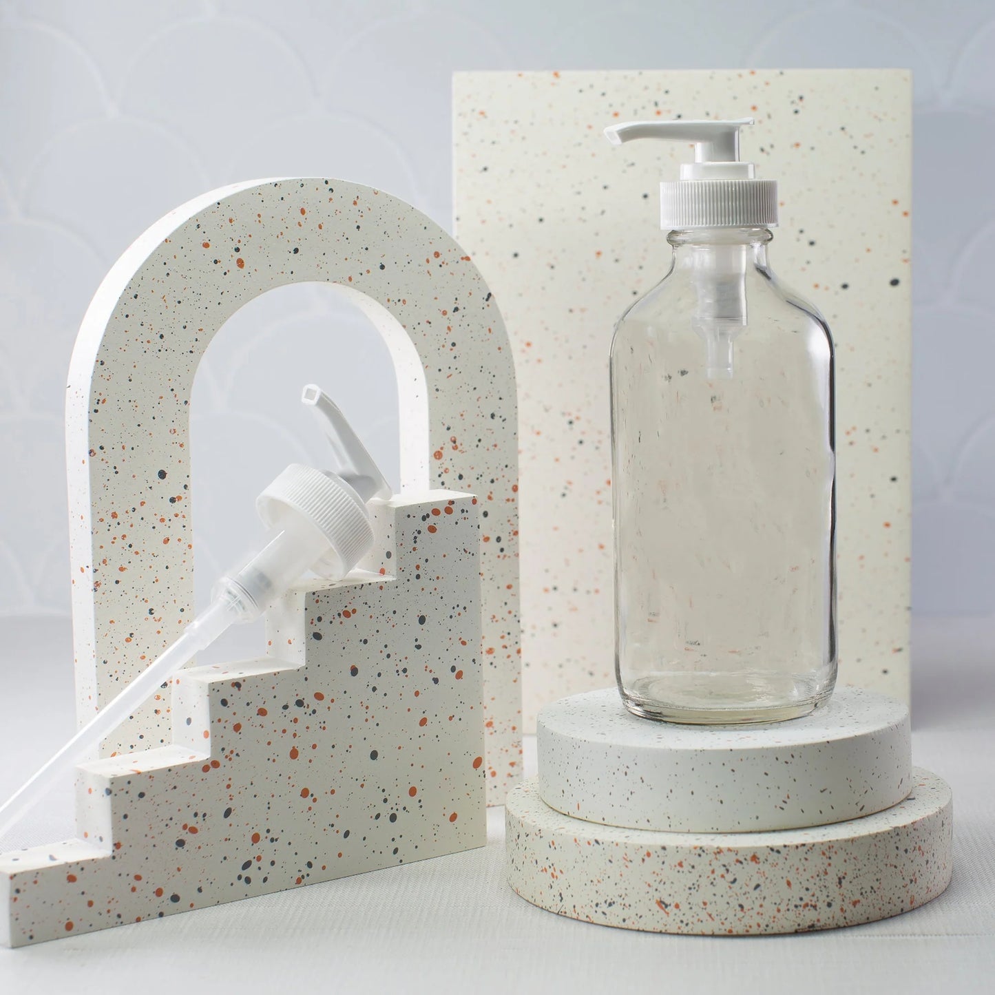 Clear Glass Bottle with Saddle Pump 240ml