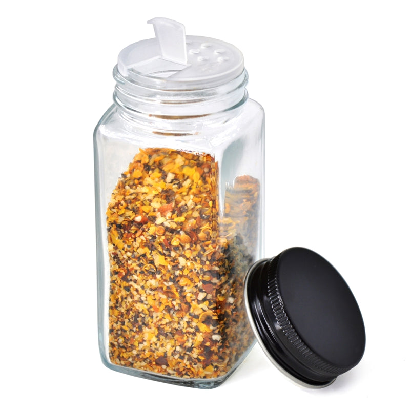 Spice Jars and Labels, Glass, Set of 12
