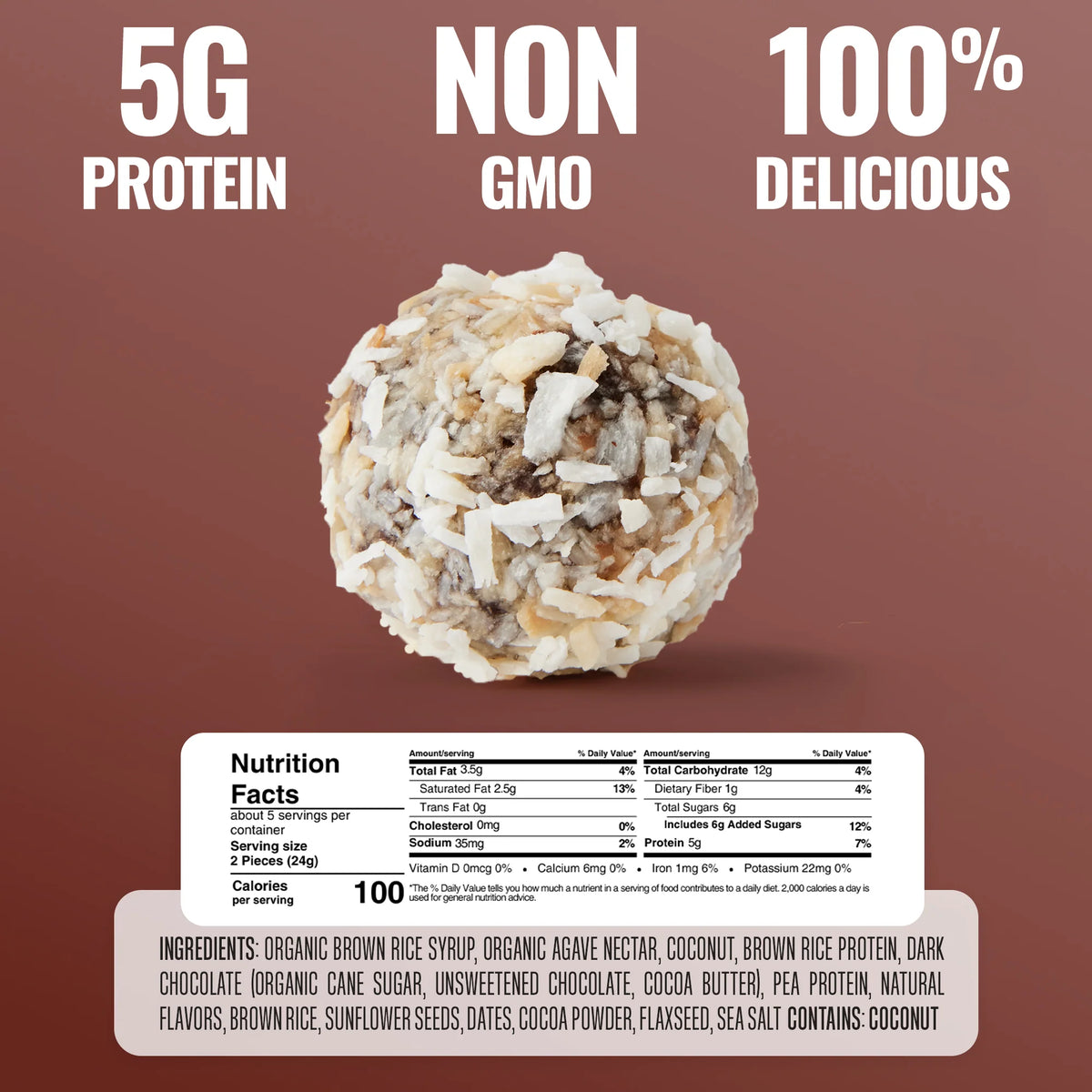 GFB Dark Chocolate Coconut Bites (GF) (V)