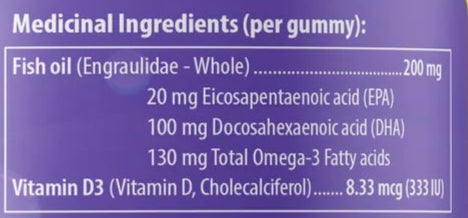 AquaOmega Kids DHA Omega-3 Gummies, Blueberry