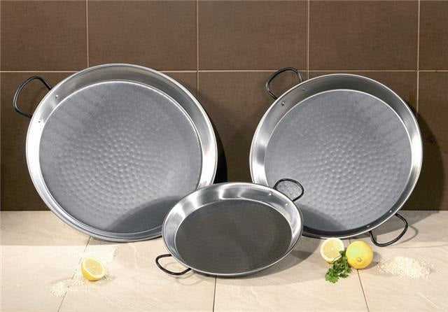 Vaello Paella Pan, Polished Steel, 30cm