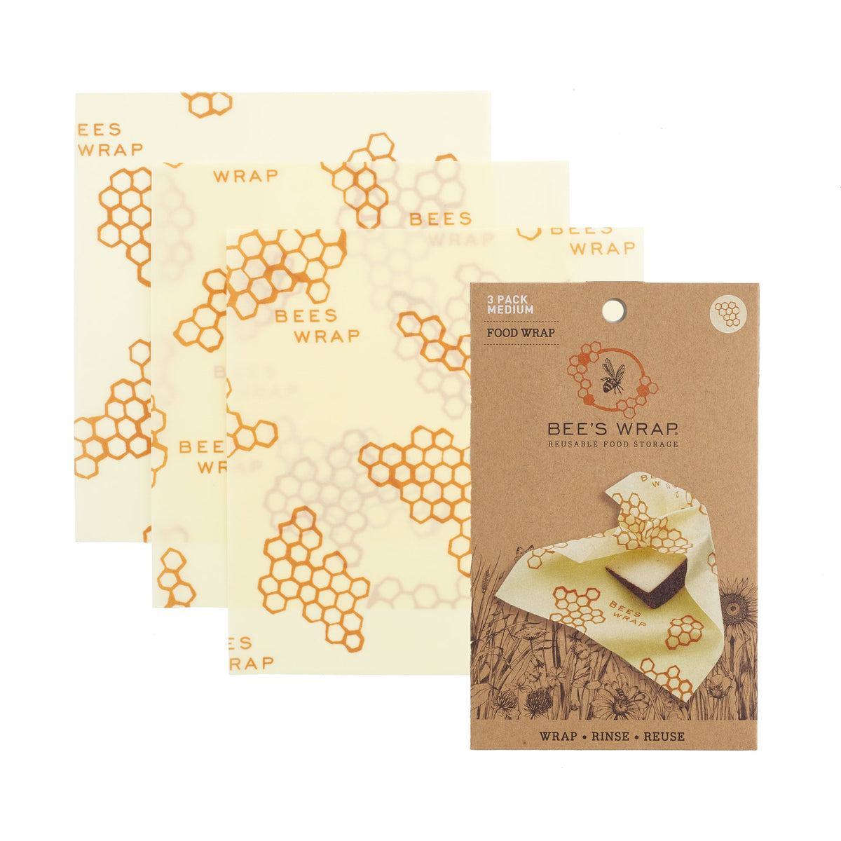 Bee's Wrap Set of 3 Medium, Honeycomb