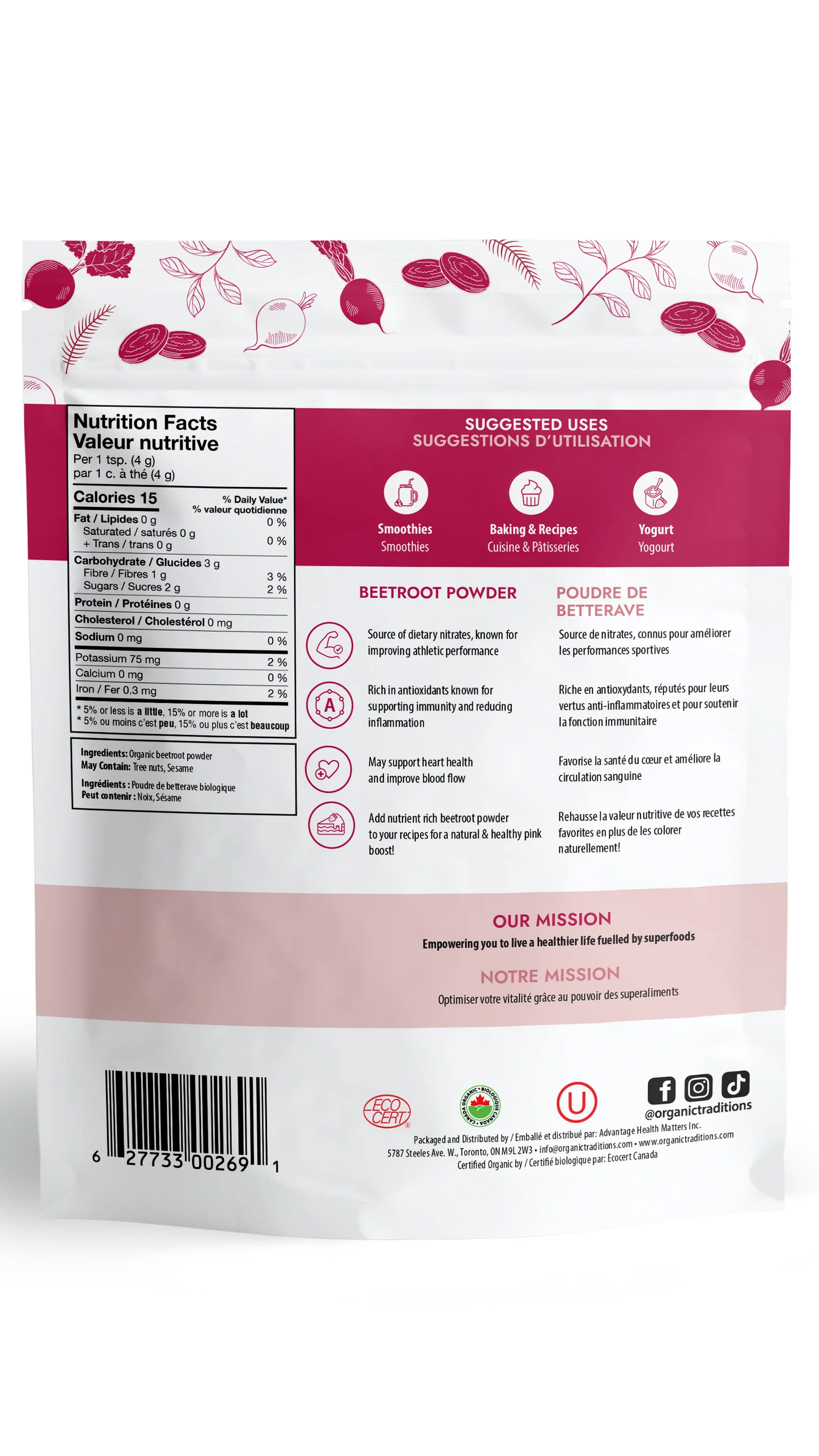 Beet Root Powder, Organic Traditions
