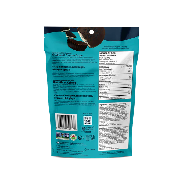 Chocxo Dark Milk Chocolate Cookies & Creme Cups (Org)