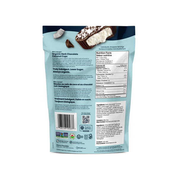 Chocxo Dark Chocolate Coconut Cups (Org)