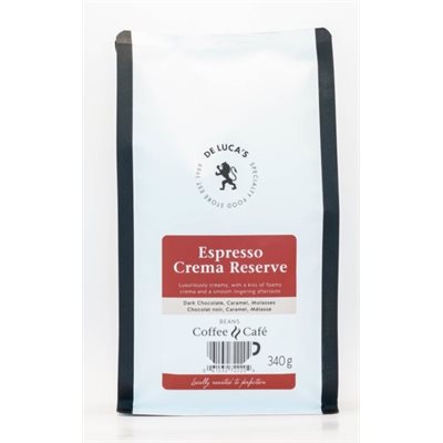 De Luca's Coffee Espresso Crema Reserve, 340g Whole Beans