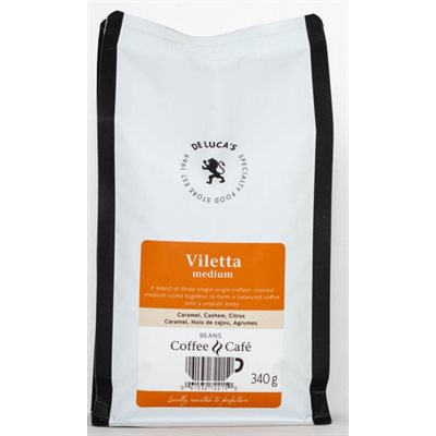 De Luca's Coffee Viletta Medium, 340g Whole Beans