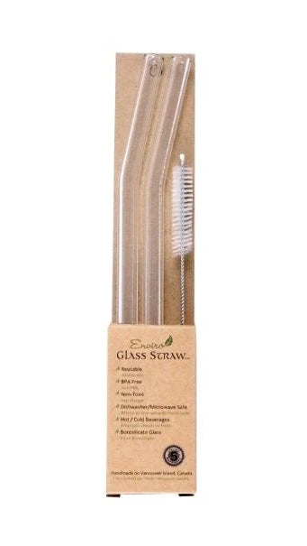 Enviro Glass Smoothie Straw 10" Bent, 2-Pack