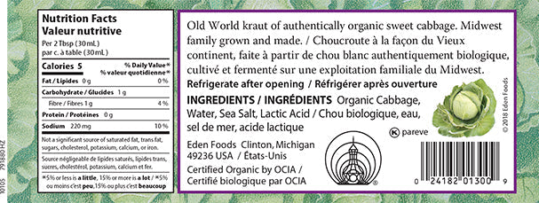 Sauerkraut, Organic