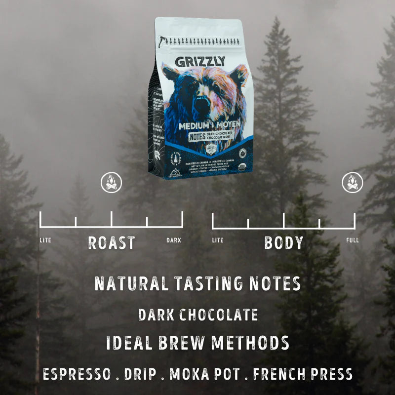 Canadian Heritage Organic Coffee Grizzly Medium 340g