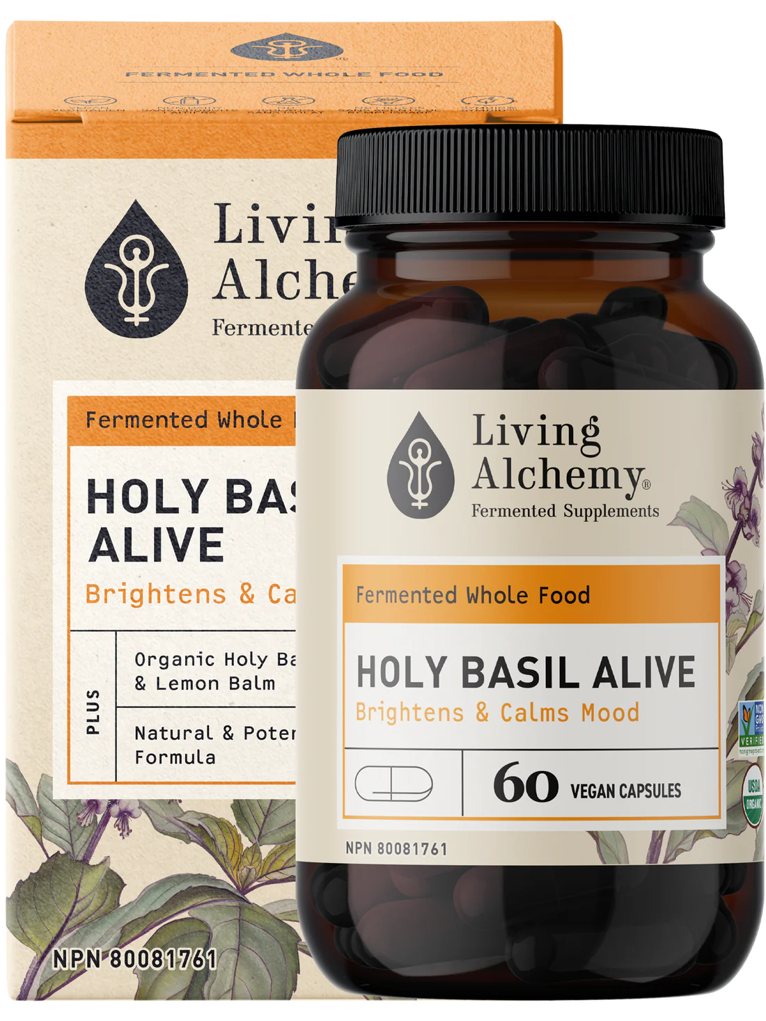 Holy Basil Alive - Fermented, Organic 60 Capsules