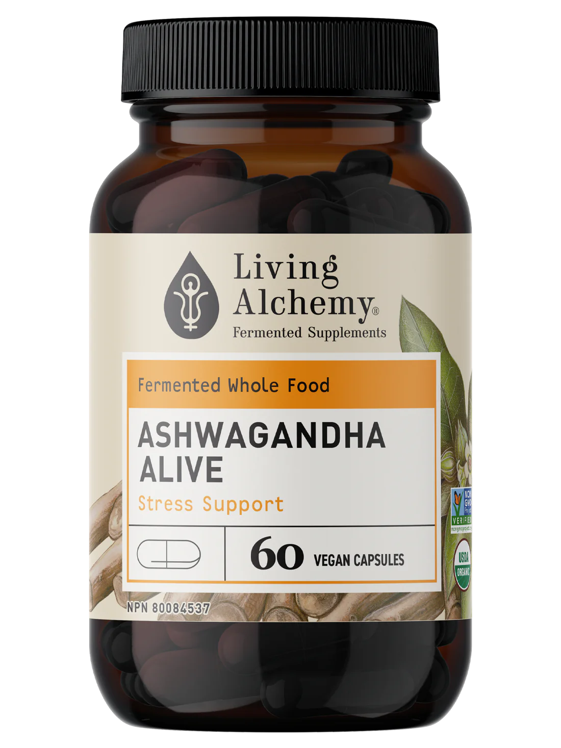 Ashwagandha Alive - Fermented, Organic 60 Capsules