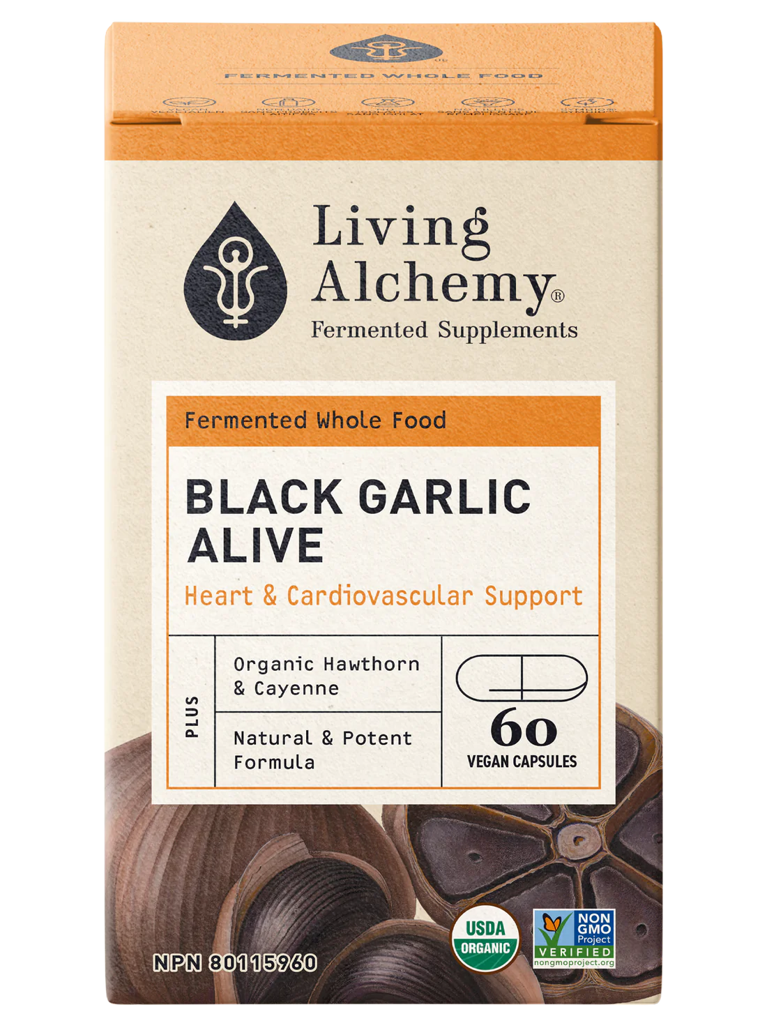 Black Garlic Alive - Fermented, Organic 60 Capsules
