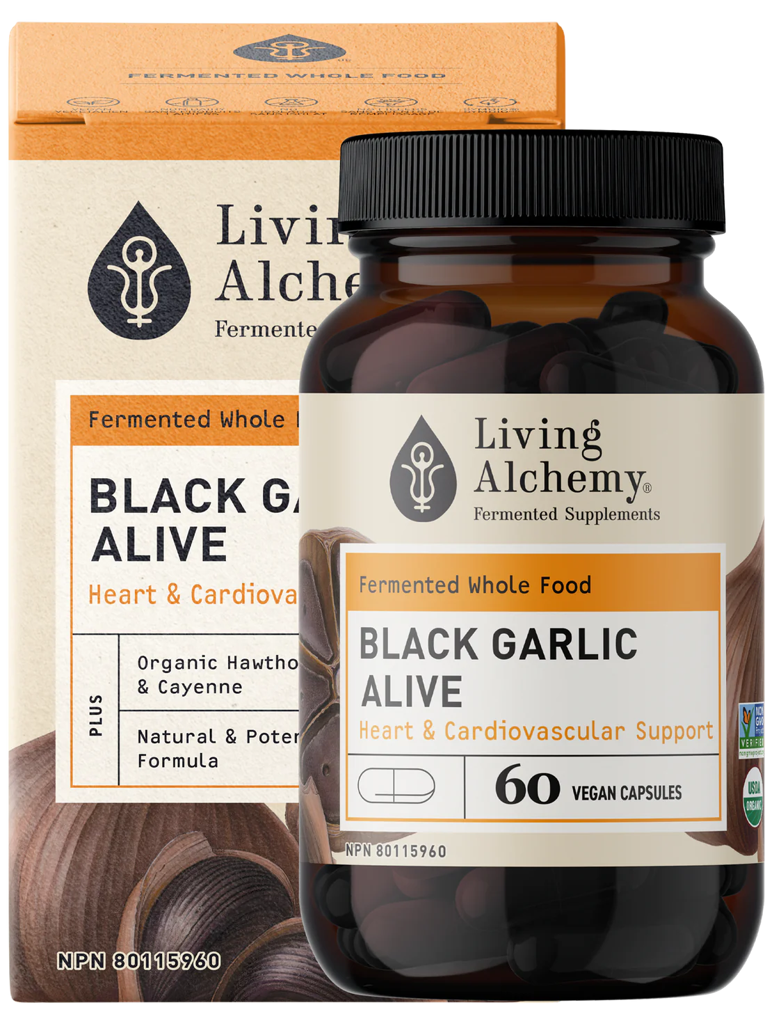 Black Garlic Alive - Fermented, Organic 60 Capsules