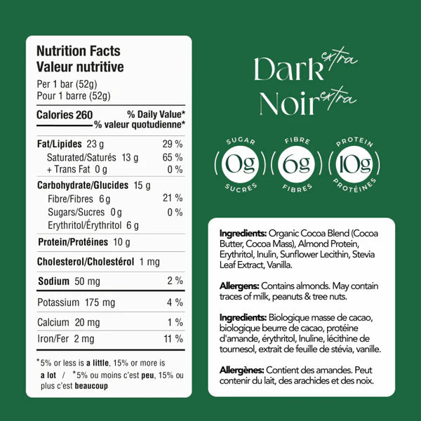 ZoRaw Extra Dark Chocolate Bar with Protein