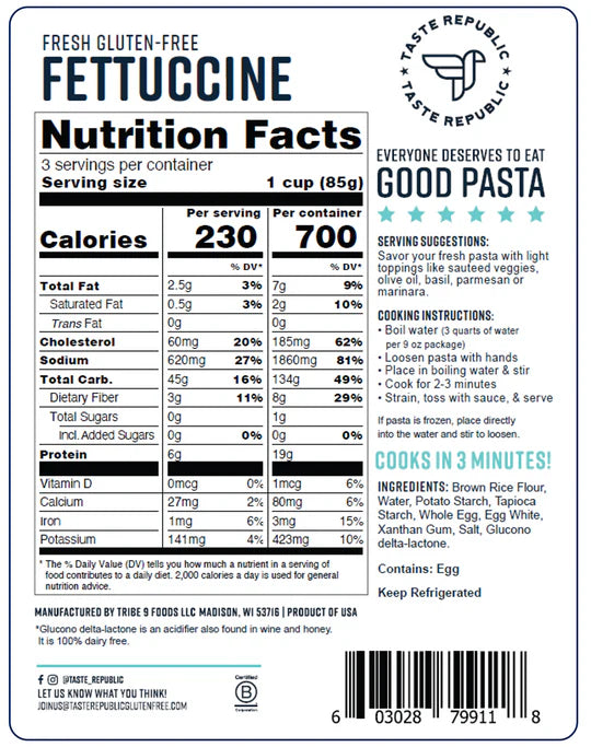 Taste Republic Fettuccine (GF) *REFRIGERATED*