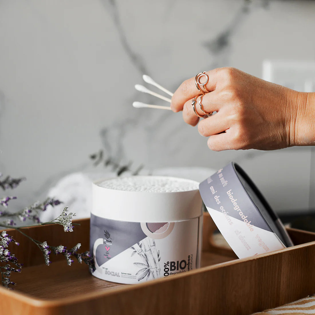 Cotton Swabs, On Bamboo