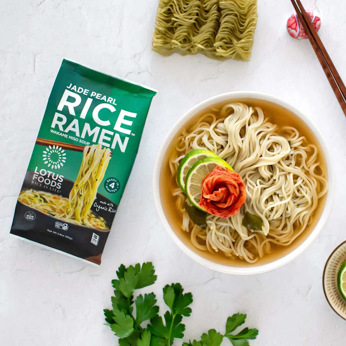 Lotus Jade Pearl Rice™ Ramen with Wakame Miso Soup (GF)