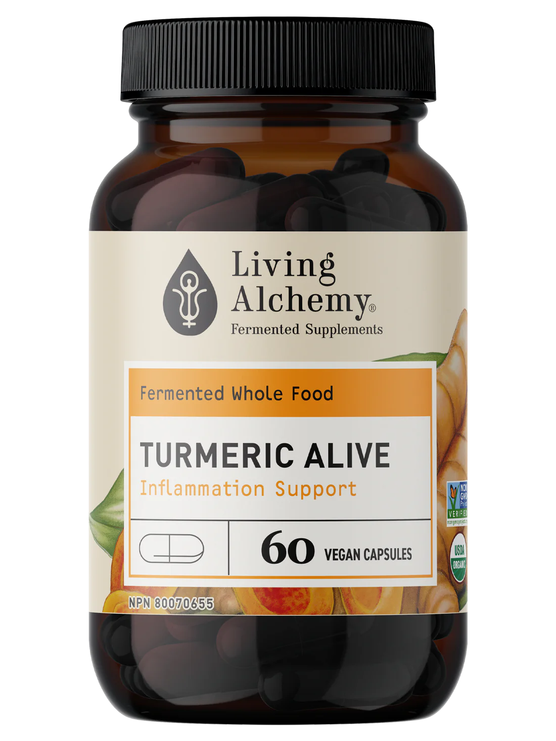 Turmeric Alive - Fermented, Organic 60 Capsules