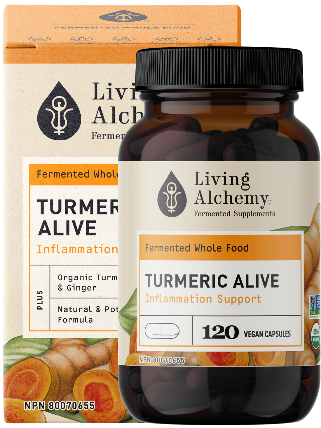 Turmeric Alive - Fermented, Organic 120 Capsules
