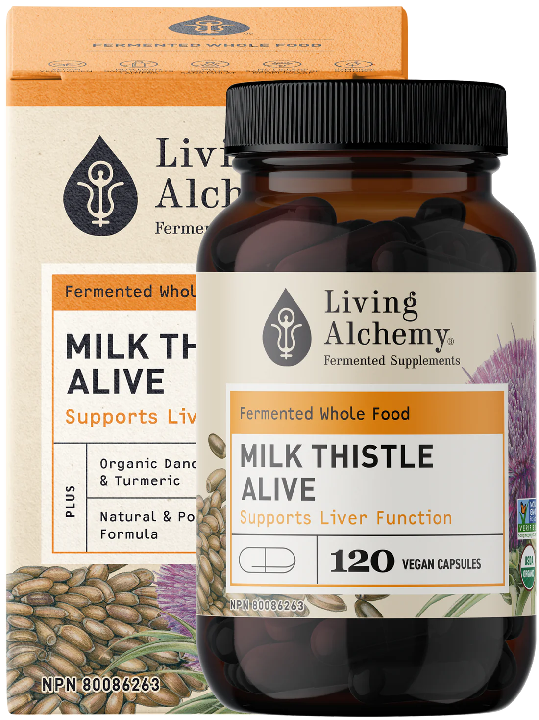 Milk Thistle Alive - Fermented, Organic 120 Capsules