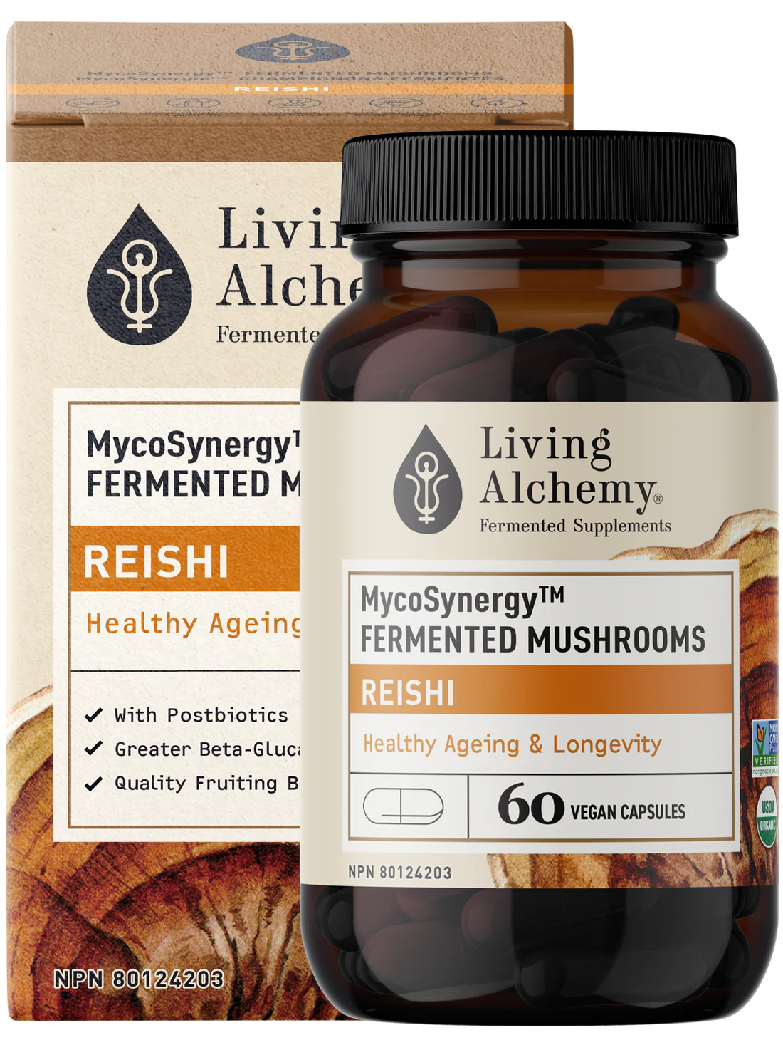 MycoSynergy Fermented Reishi Mushroom 60 Capsules
