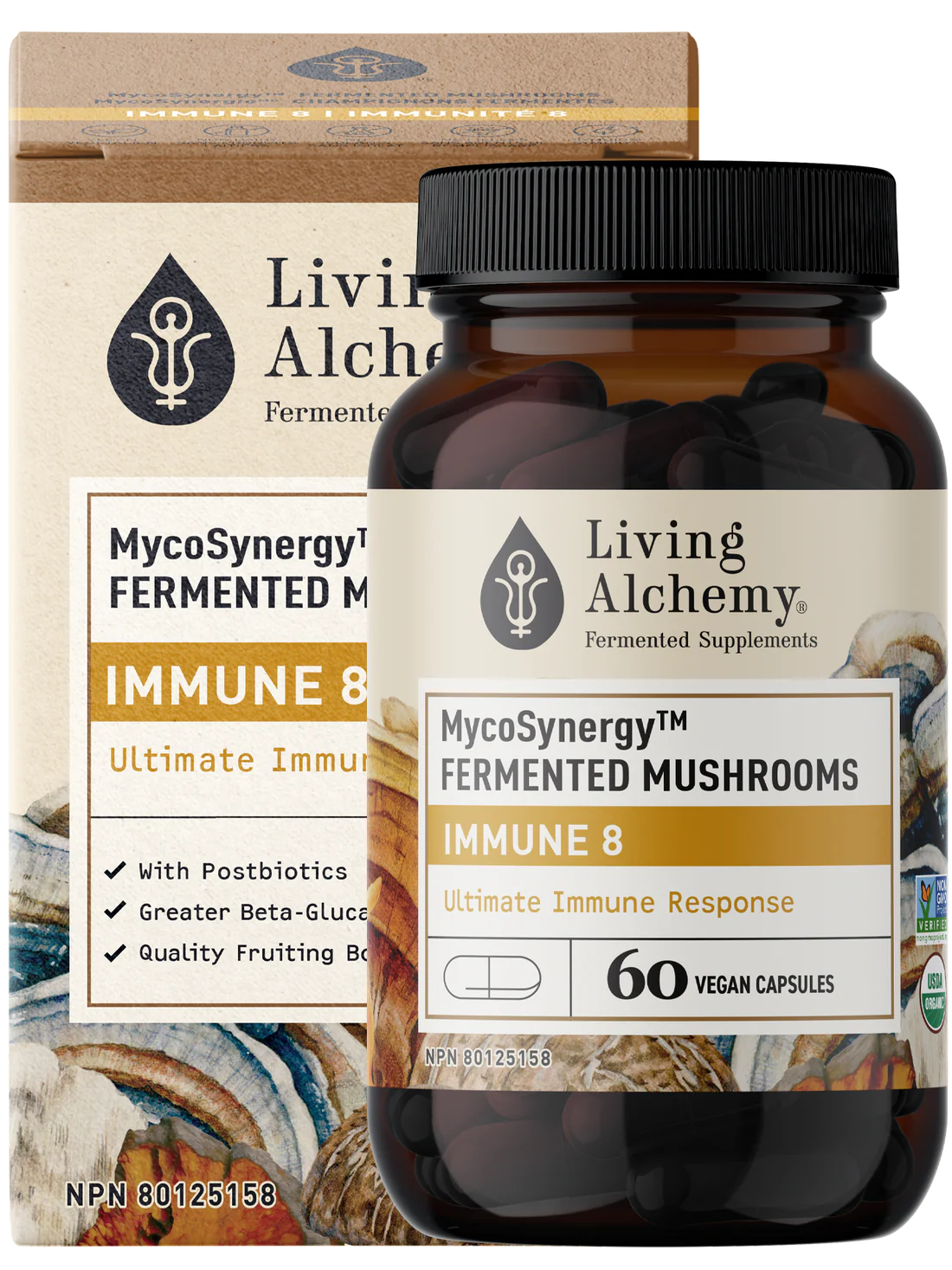 MycoSynergy Fermented Immune 8 Mushrooms 60 Capsules