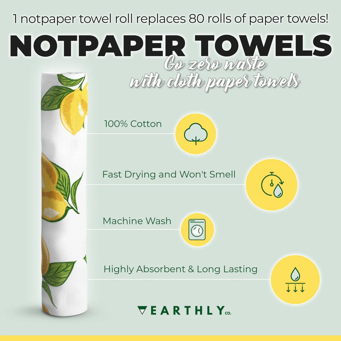 Earthly Co. Notpaper Towel - Amalfi Lemons