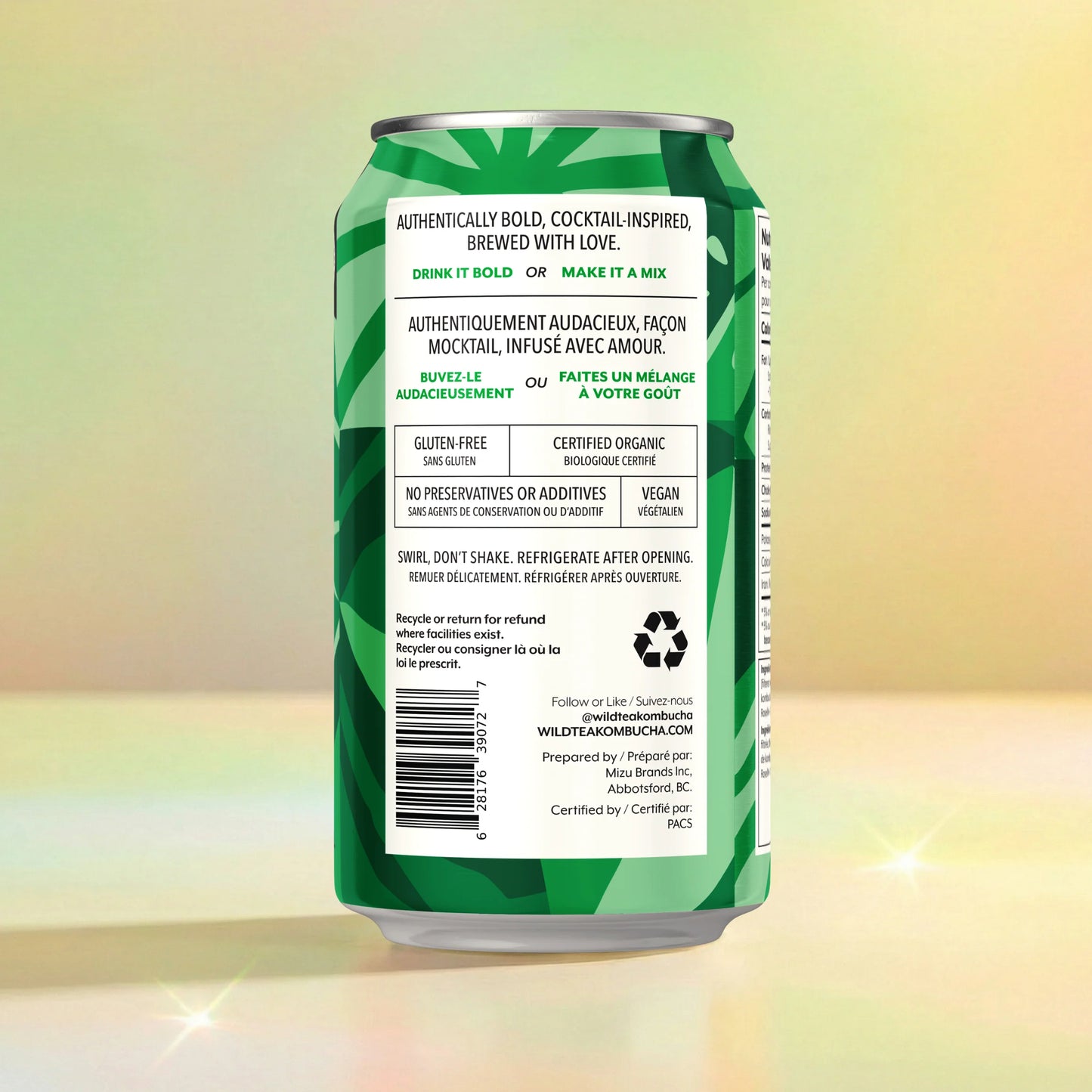 Wild Tea Kombucha Hard Lime (Org) *REFRIGERATED*