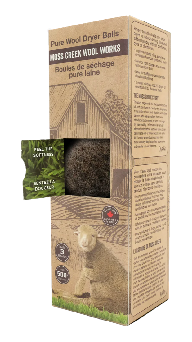 Moss Creek Pure Wool Dryer Balls (3) Brown
